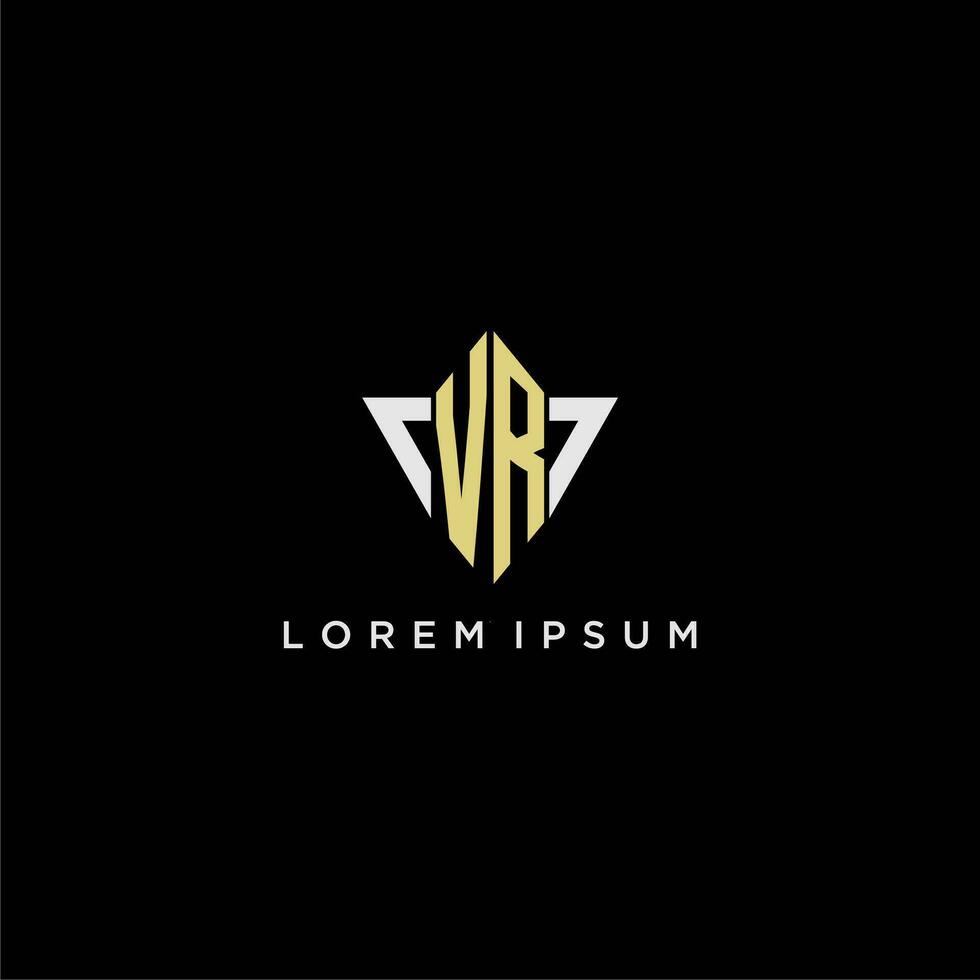 vr eerste monogram logo voor vorm driehoek creatief ontwerp vector