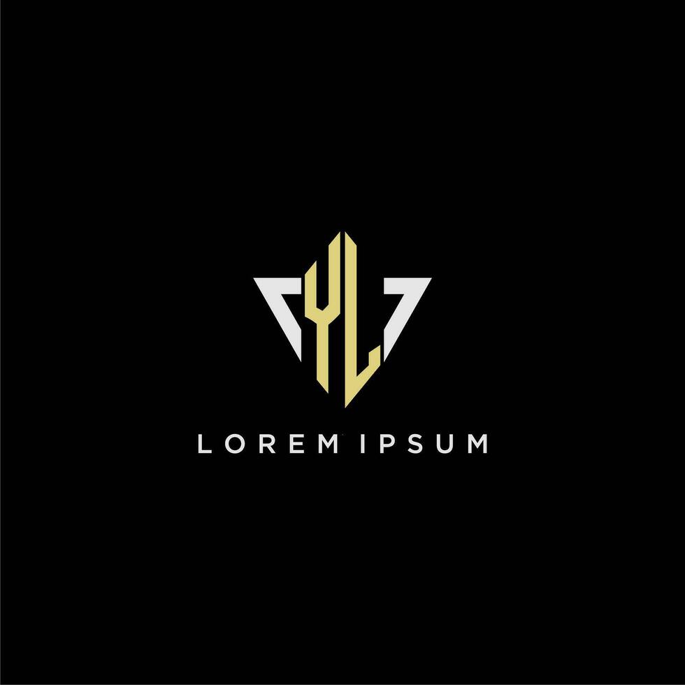 yl eerste monogram logo voor vorm driehoek creatief ontwerp vector