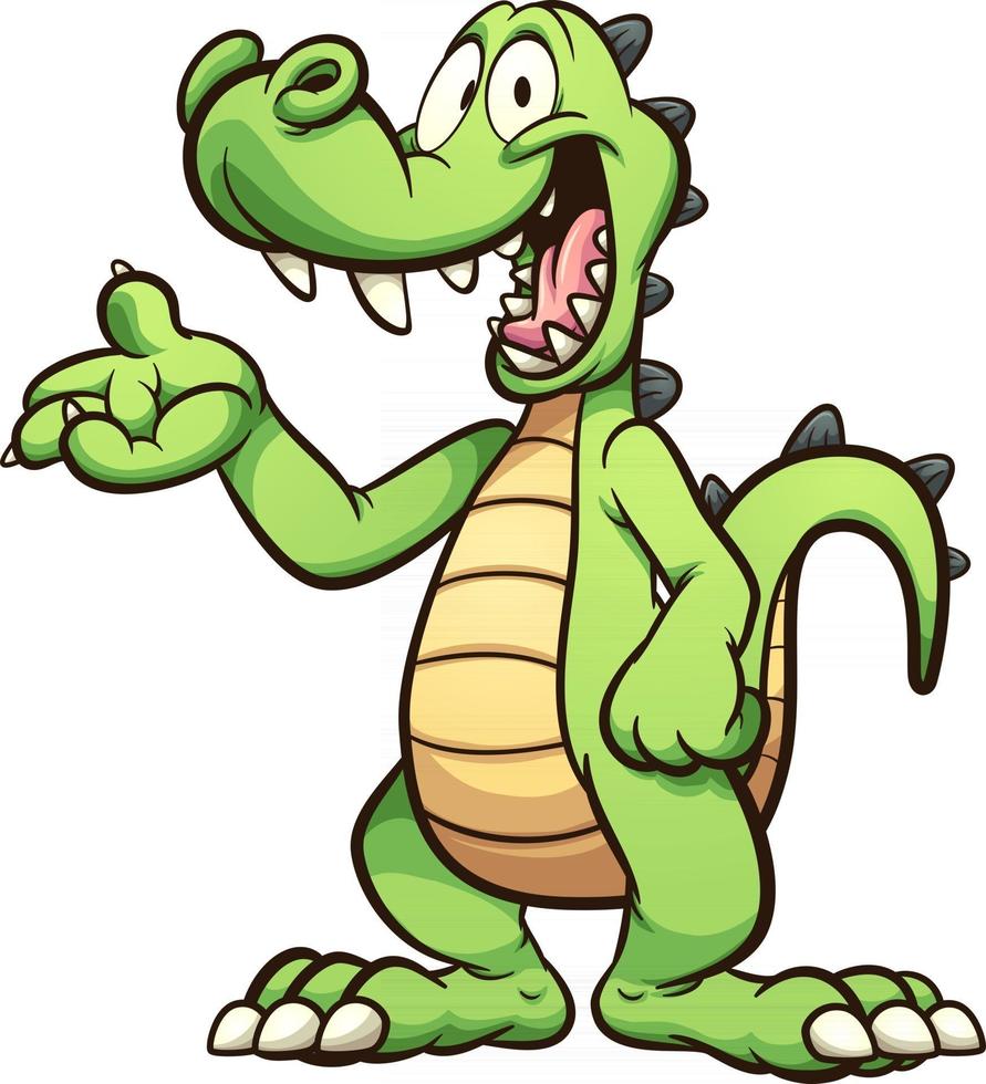 cartoon groene krokodil vector