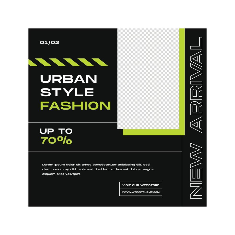urban fashion social media postsjabloon vector
