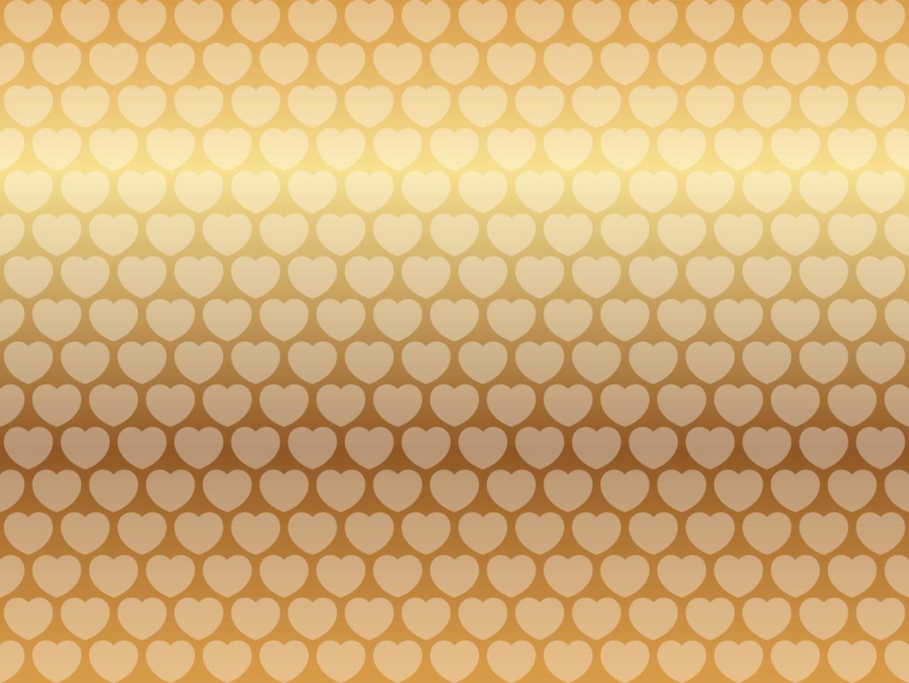 Valentijnsdag naadloze vector achtergrond illustratie met gouden hart patroon op een gouden background