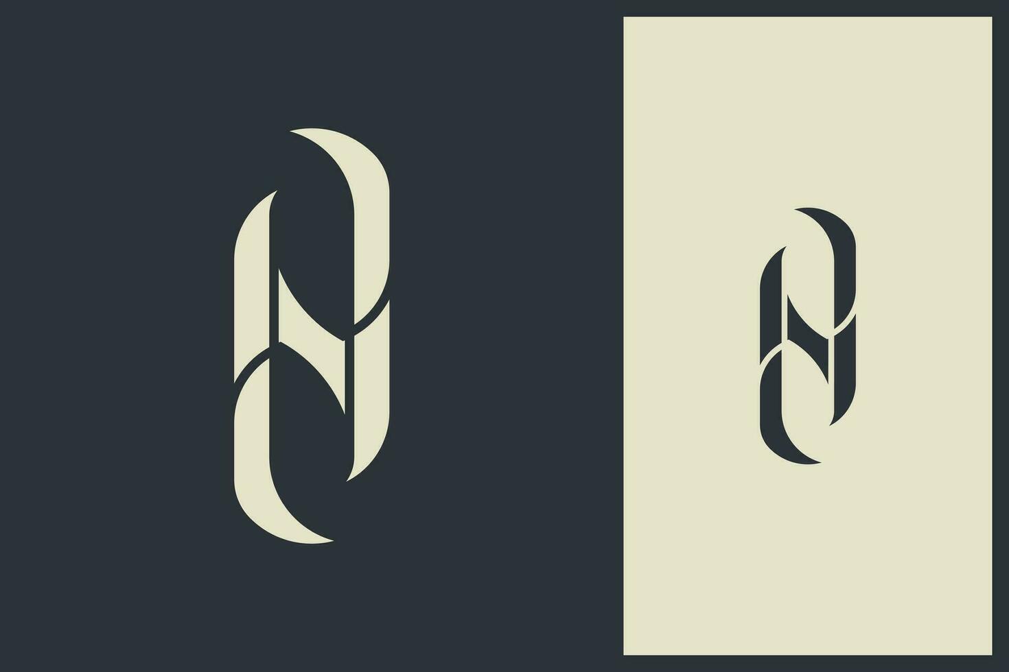 brief n monogram logo ontwerp vector