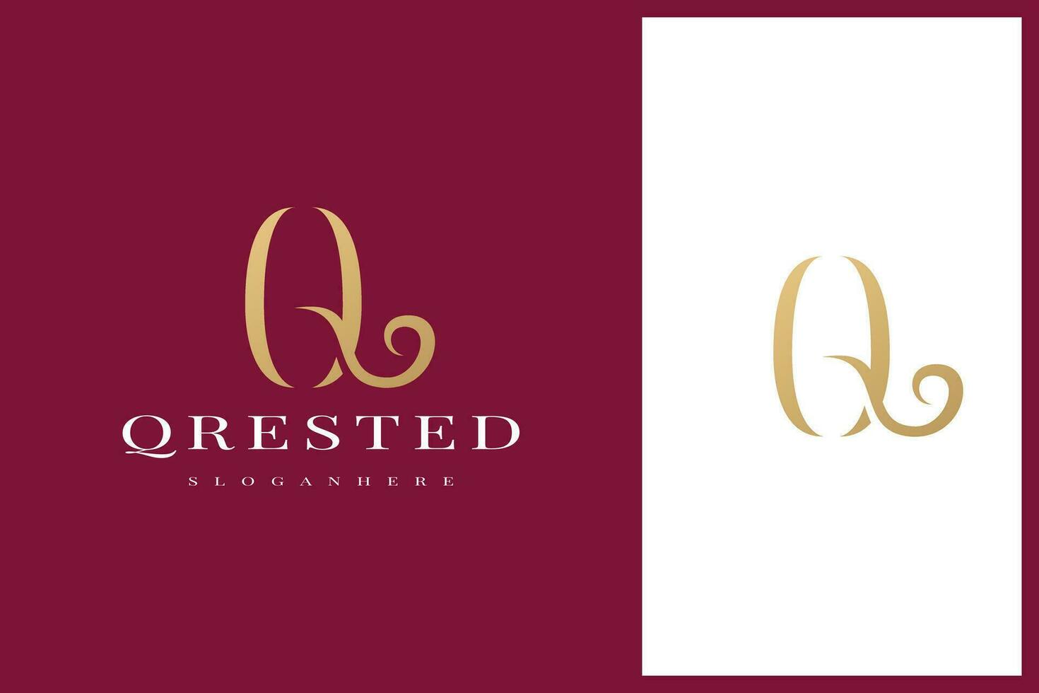 elegant gemakkelijk minimaal luxe brief q logo ontwerp vector