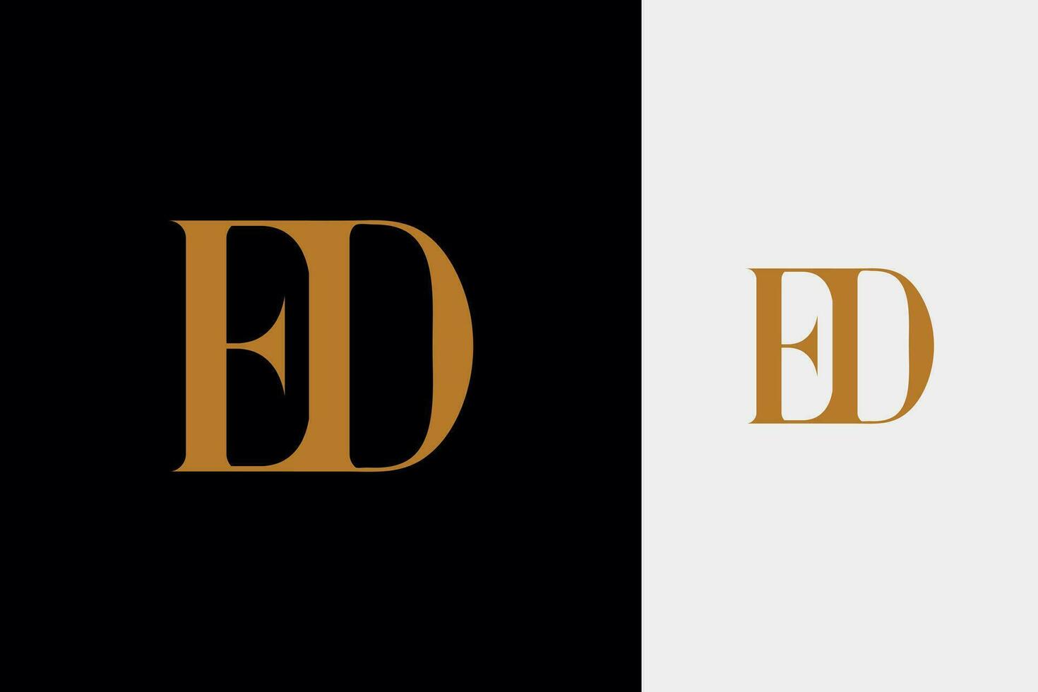 elegant gemakkelijk minimaal luxe serif doopvont alfabet brief d gecombineerd met brief e logo ontwerp vector