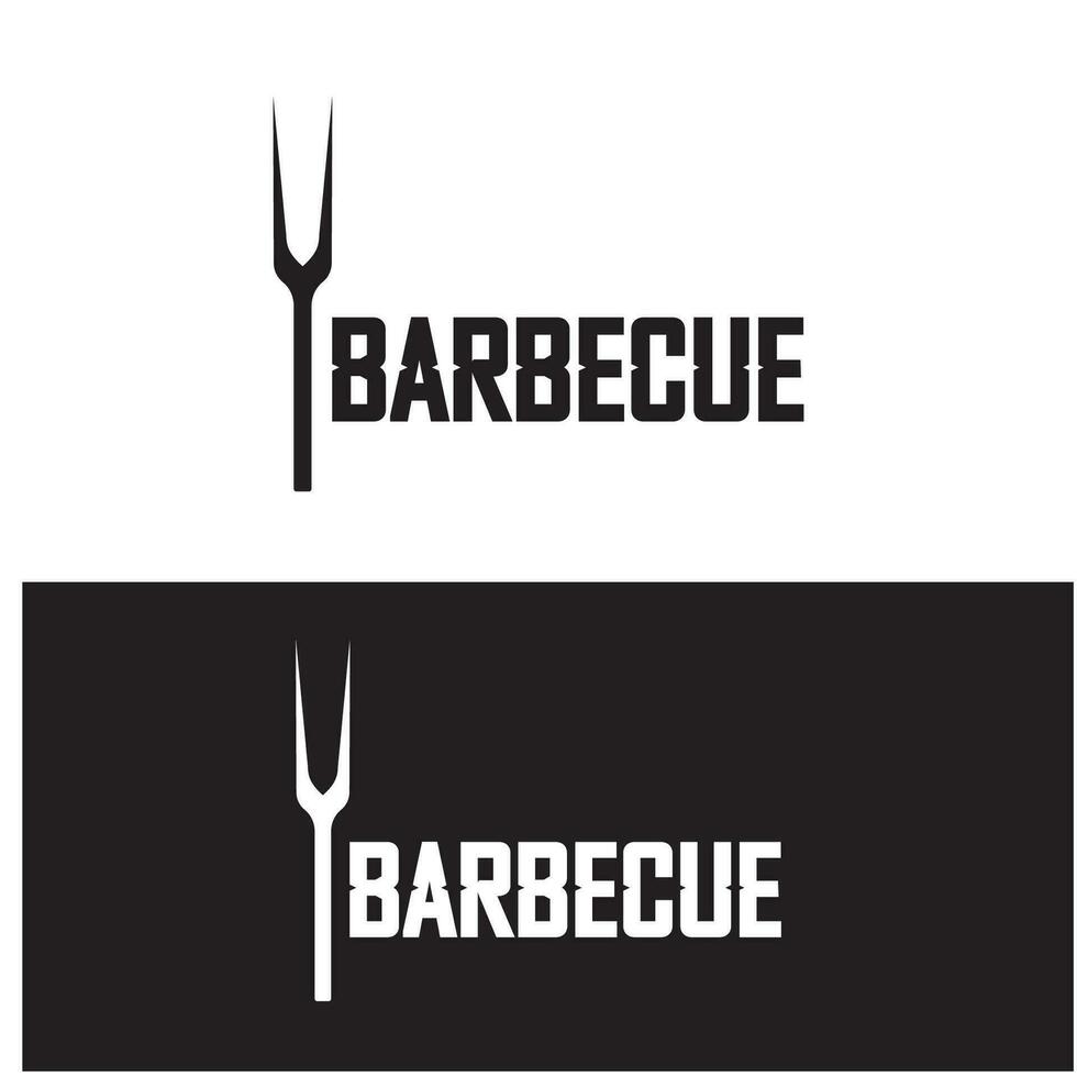 gemakkelijk barbecue wijnoogst heet grill, met gekruiste vlammen en spatel. logo voor restaurant, insigne, cafe en balk.vector vector