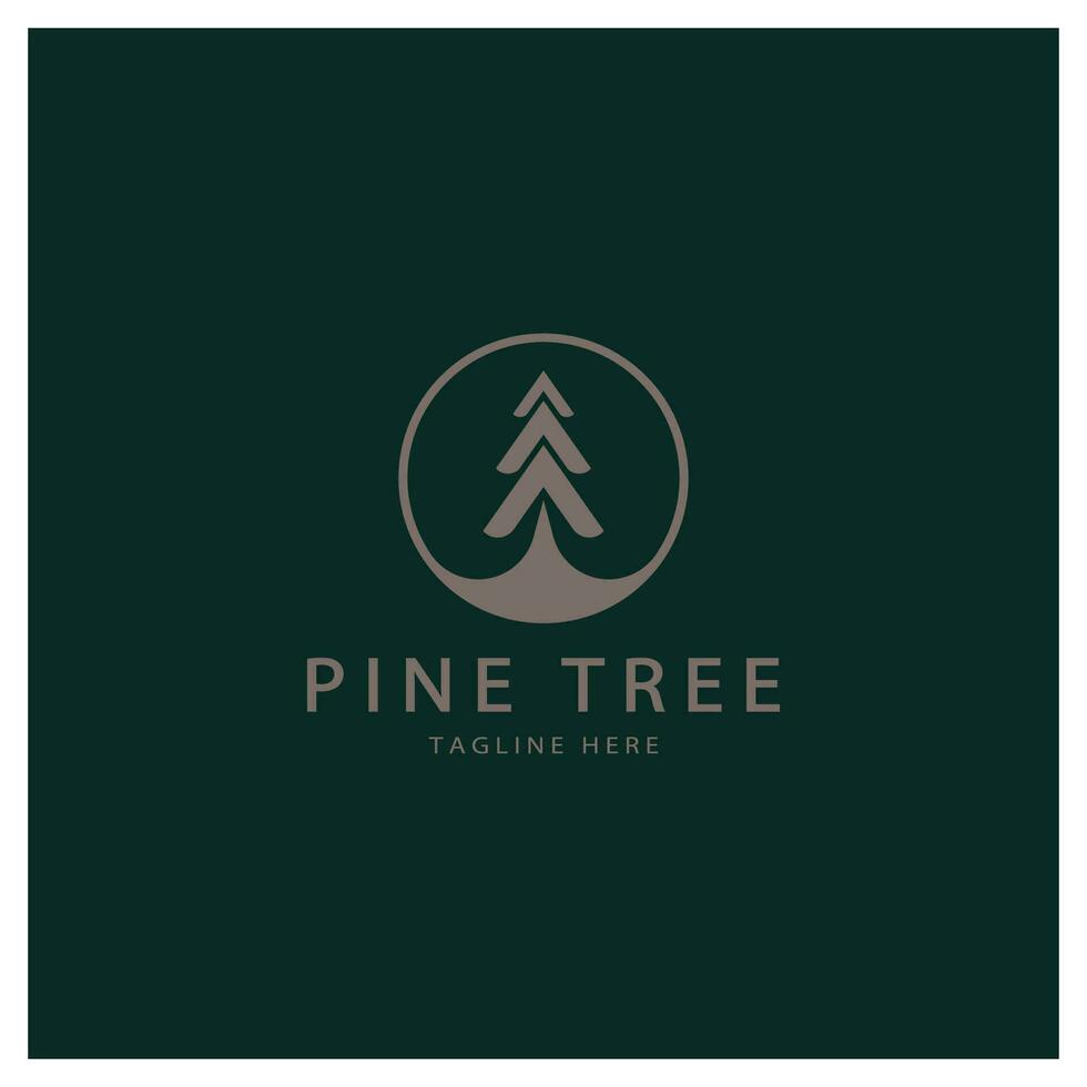 gemakkelijk pijnboom of Spar boom logo,groenblijvend.voor pijnboom bos, avonturiers, camping, natuur, badges en business.vector vector