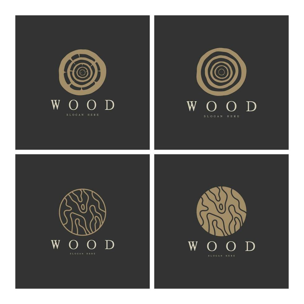 hout logo sjabloon icoon illustratie ontwerp vector, gebruikt voor hout fabrieken, hout plantages, log verwerken, hout meubilair, hout magazijnen met een modern minimalistische concept vector