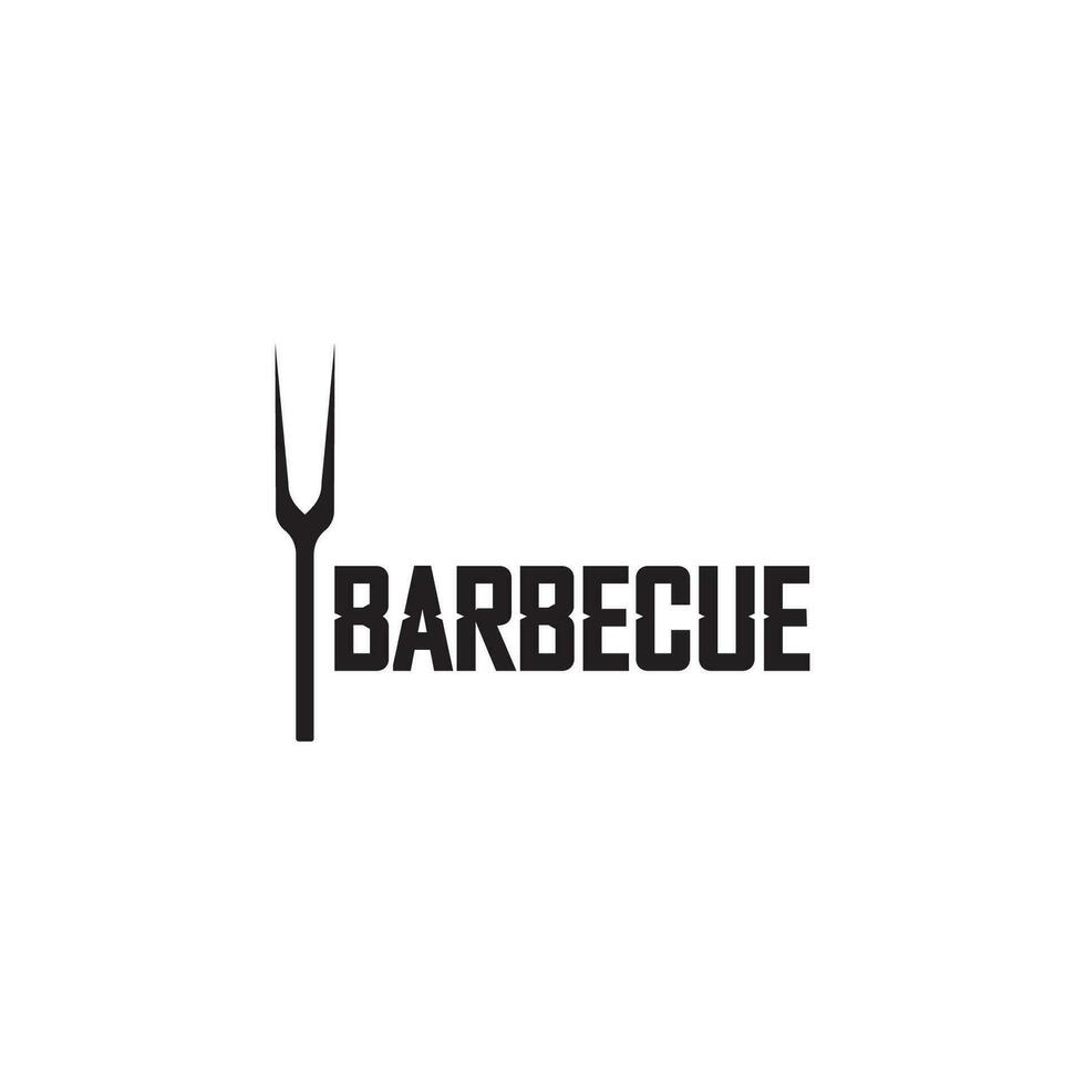 gemakkelijk barbecue wijnoogst heet grill, met gekruiste vlammen en spatel. logo voor restaurant, insigne, cafe en balk.vector vector