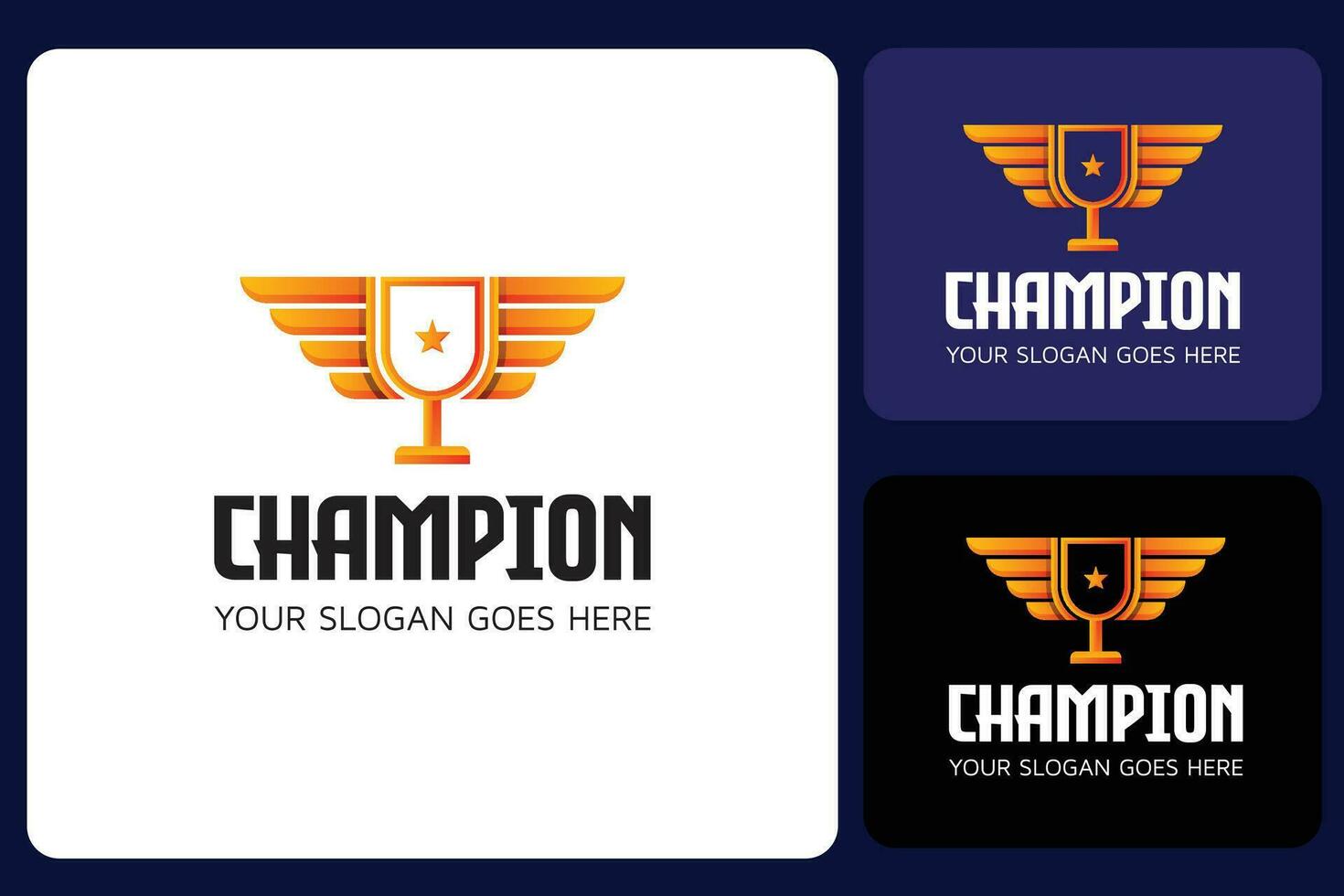 kampioen logo ontwerp sjabloon vector