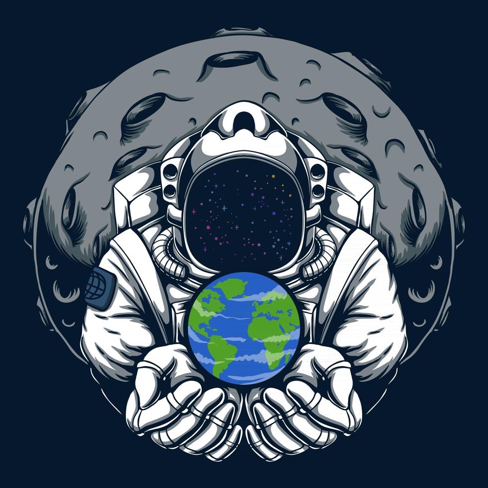 astronaut veilige aarde vectorillustratie vector