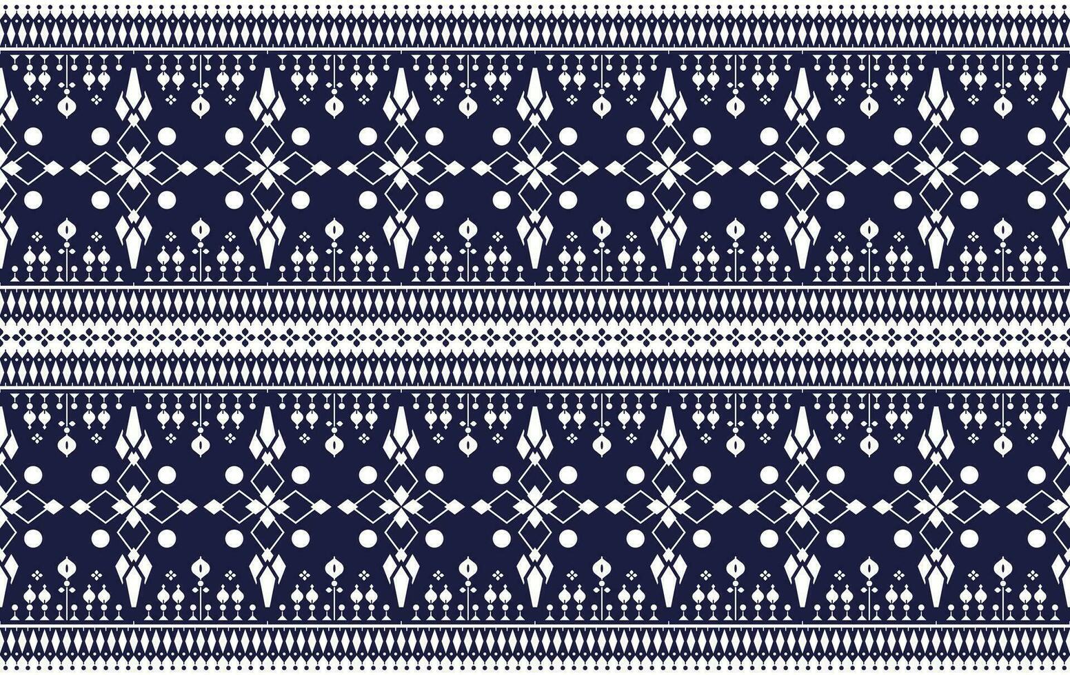 meetkundig en bloem etnisch kleding stof patroon Aan blauw achtergrond voor kleding tapijt behang achtergrond omhulsel enz. vector