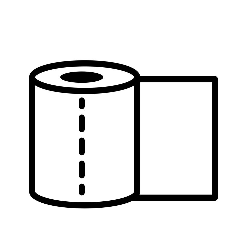 toiletpapier rol schone hygiëne lijn stijlicoon vector