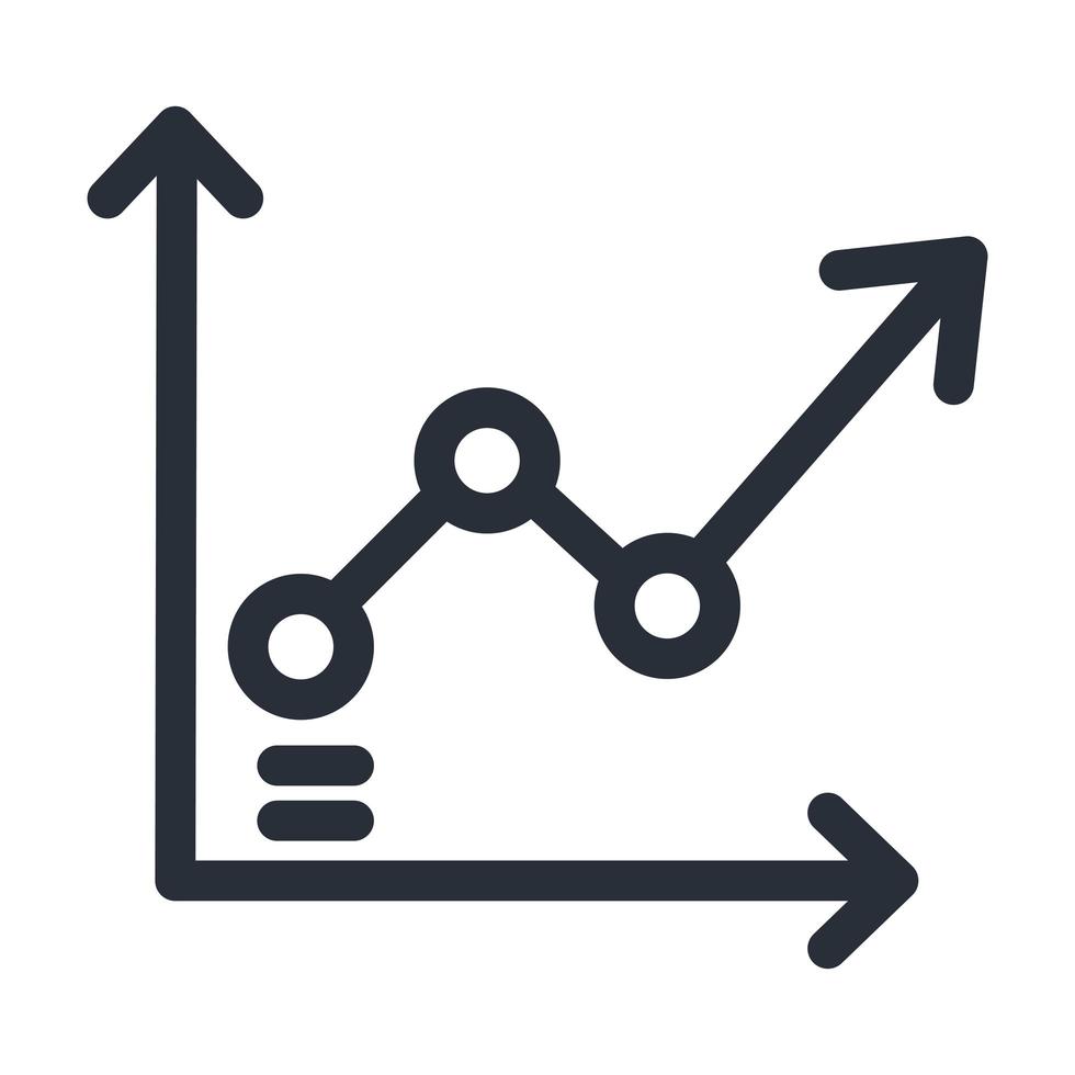 infographic verhoging pijl grafiek lijn stijl icoon vector design