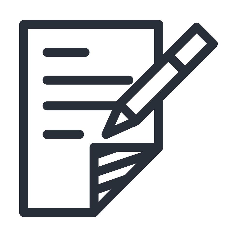 geïsoleerde document en potlood lijn stijl icoon vector design