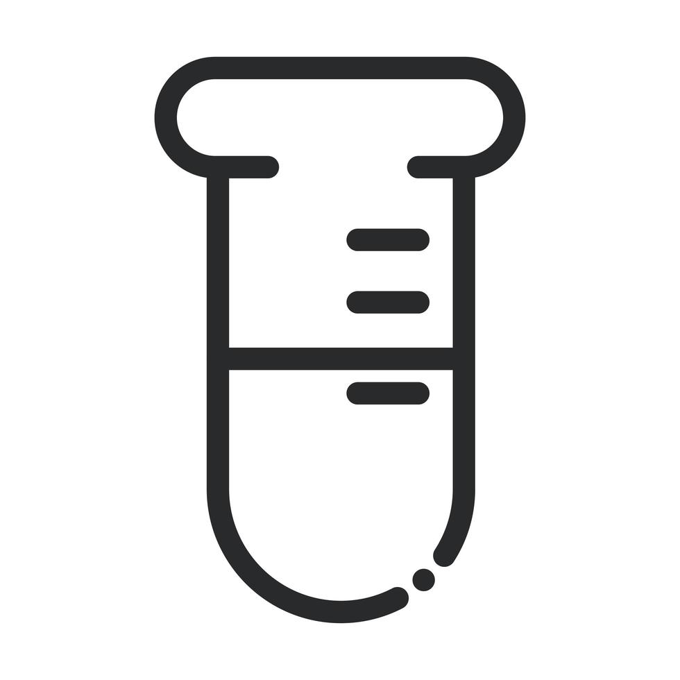 chemie reageerbuis laboratorium wetenschap en onderzoek lijn stijlicoon vector