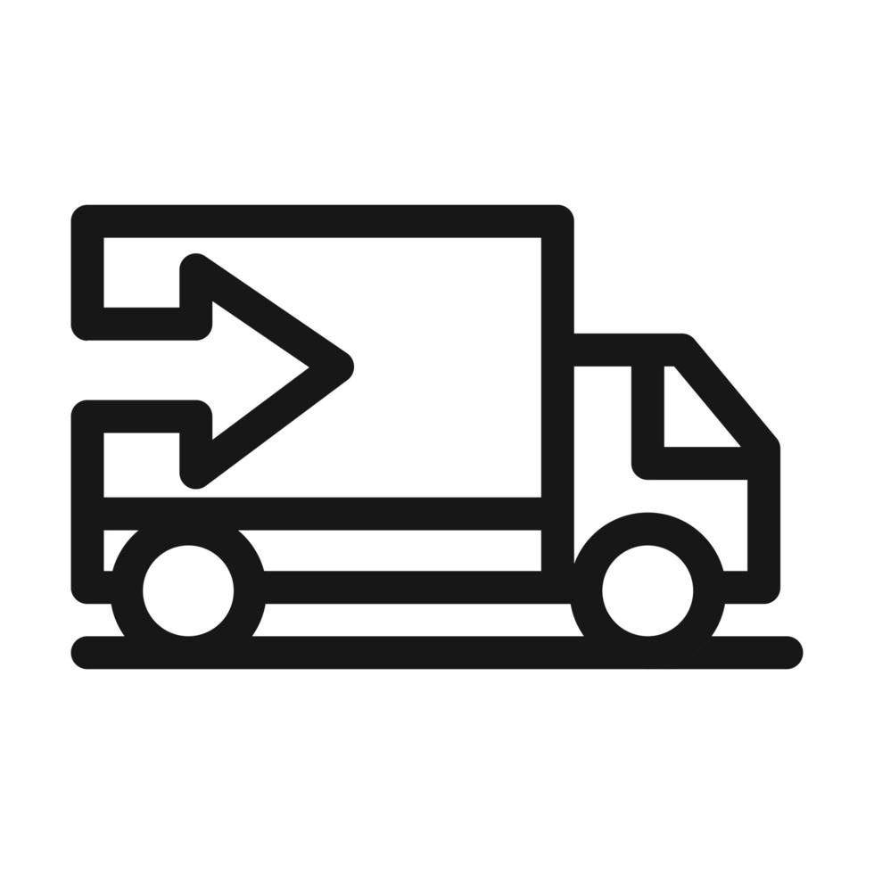 levering vracht service logistieke vrachtwagen vervoer lijn stijlicoon vector