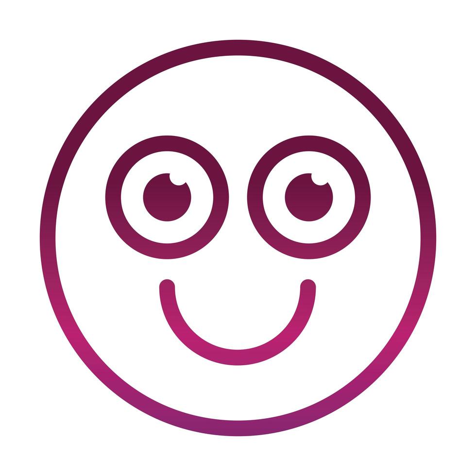 gelukkig grappige smiley emoticon gezichtsuitdrukking gradiënt stijlicoon vector