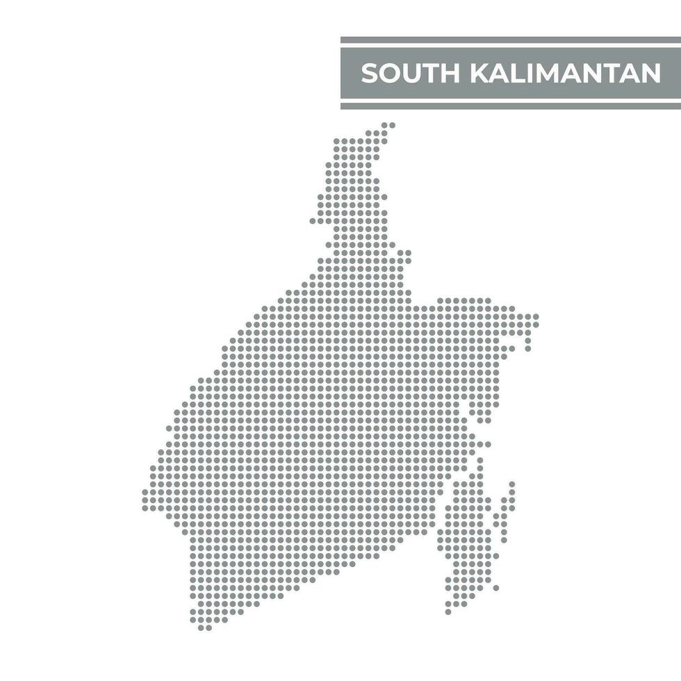 stippel kaart van zuiden Kalimantan is een provincie van Indonesië vector
