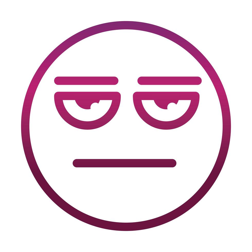 verveeld grappige smiley emoticon gezichtsuitdrukking gradiënt stijlicoon vector