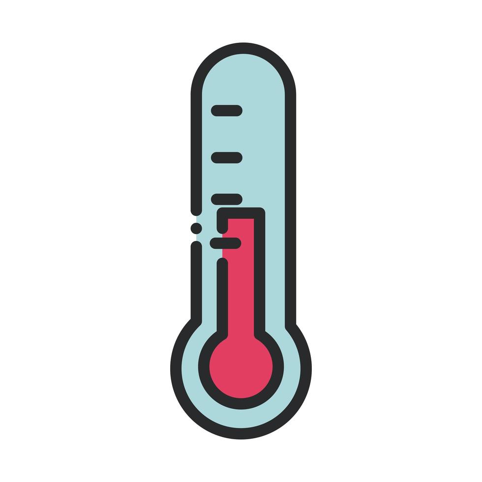 thermometer gezondheidszorg apparatuur medische lijn en vul icoon vector