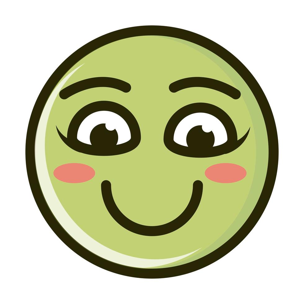 grappige smiley emoticon gezichtsuitdrukking lijn en vul icoon vector