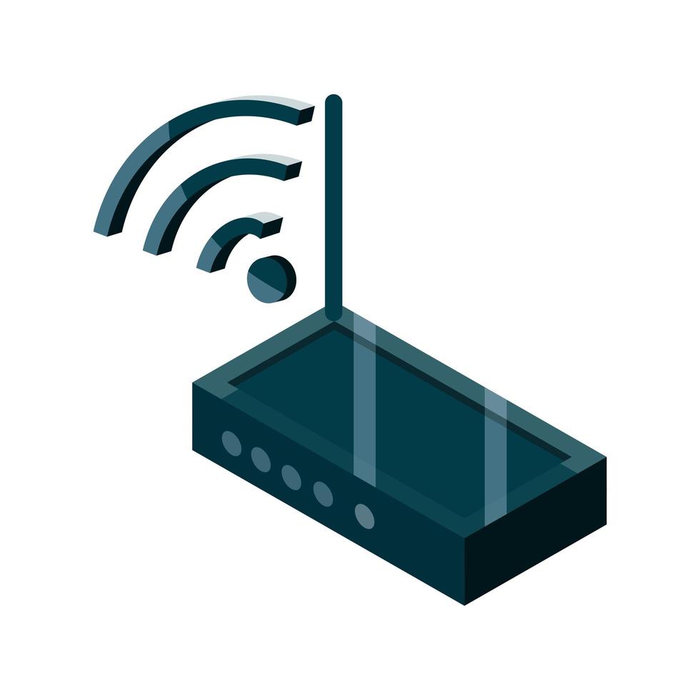 router internet wifi apparaat gadget technologie isometrisch geïsoleerd pictogram vector