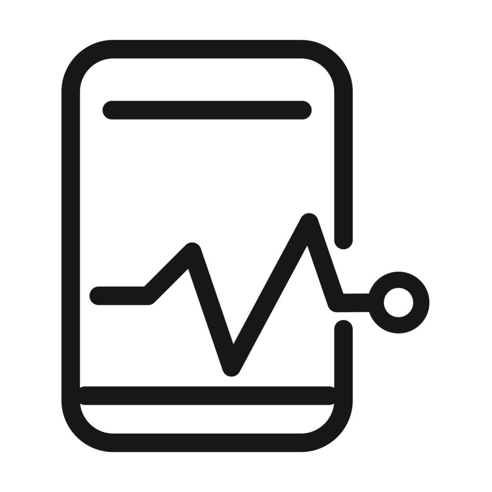 smartphone digitale consultatie medische en gezondheidszorg lijn stijlicoon vector