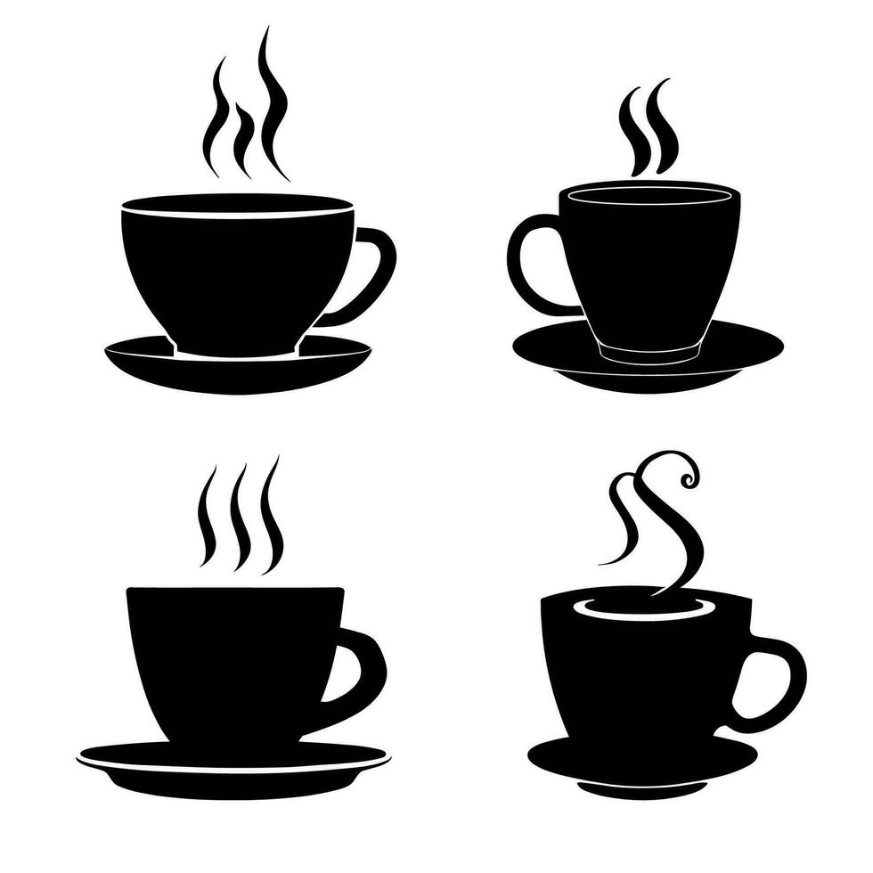 koffie cups vector set. koffie thee drinken logo idee. kop logo idee.