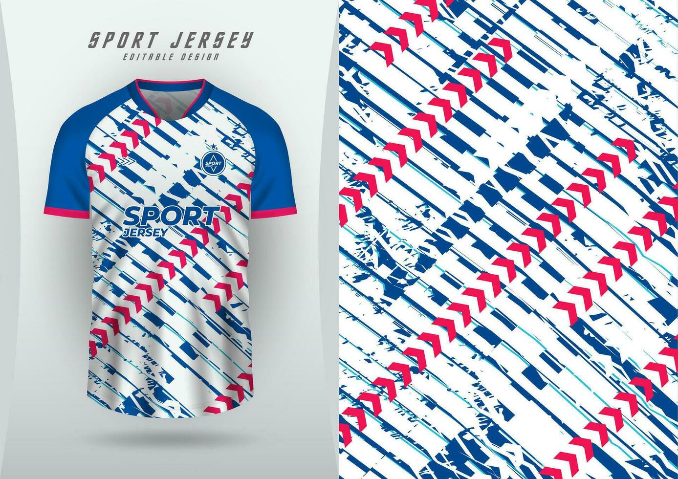 achtergronden voor sport- Jersey, voetbal truien, rennen truien, racing truien, patronen, roze schuin pijlen, blauw en wit tonen. vector