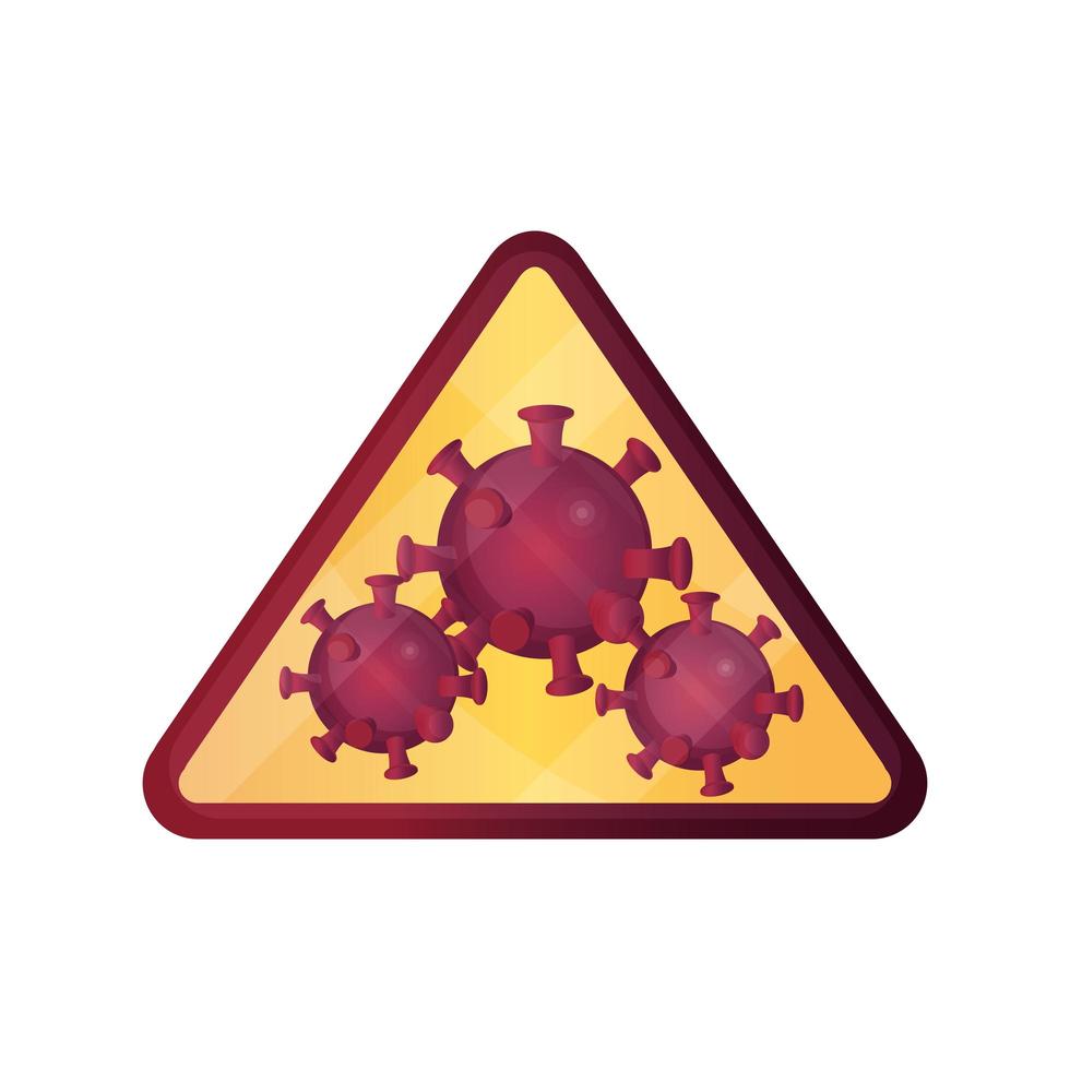 driehoek teken pandemie stop coronavirus covid 19 vector