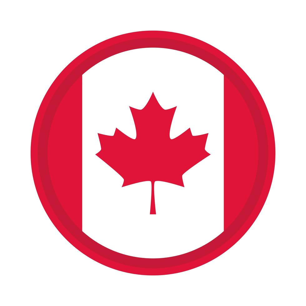 canada day canadese vlag patriottische badge platte stijlicoon vector