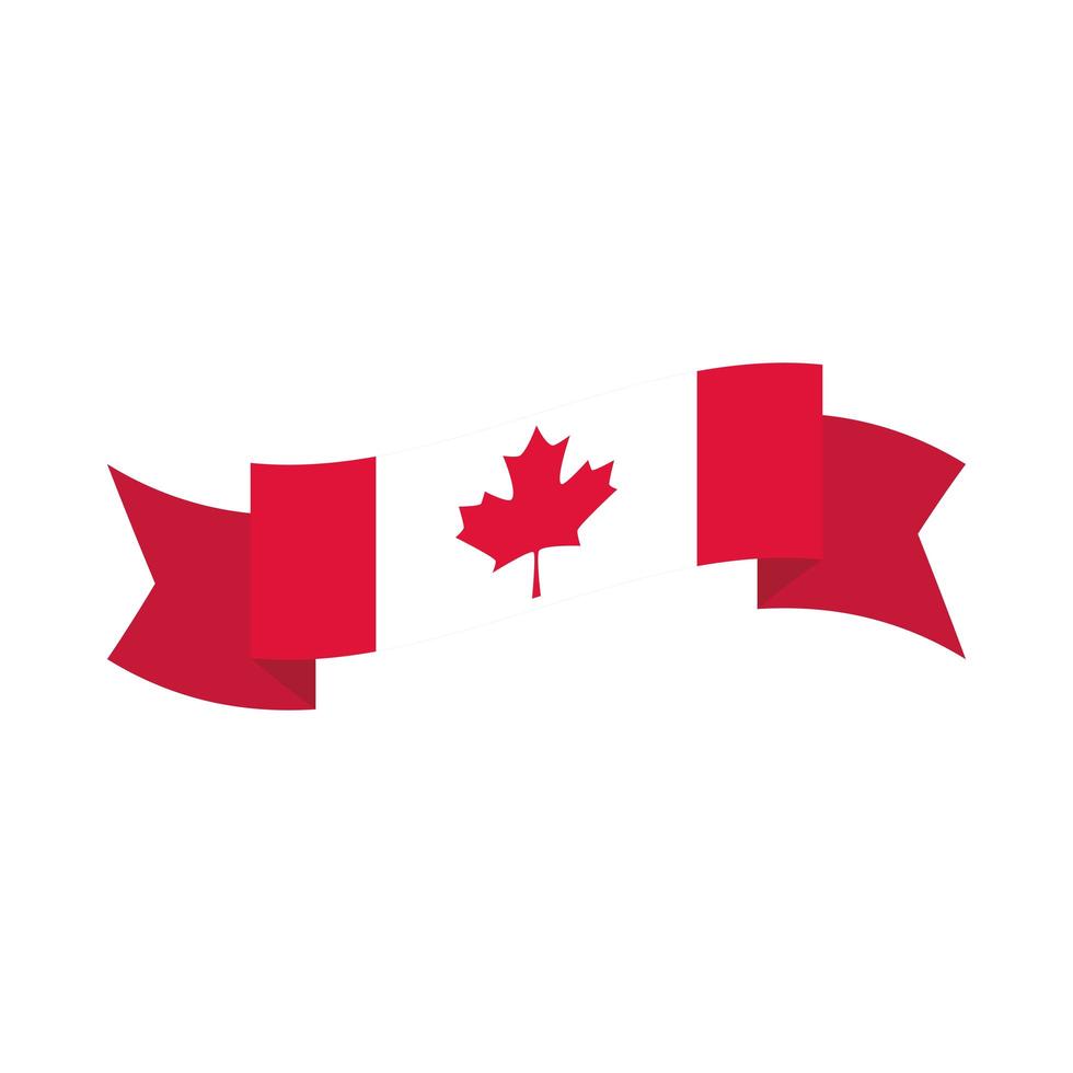 canada dag canadese vlag lint decoratie traditionele viering platte stijlicoon vector