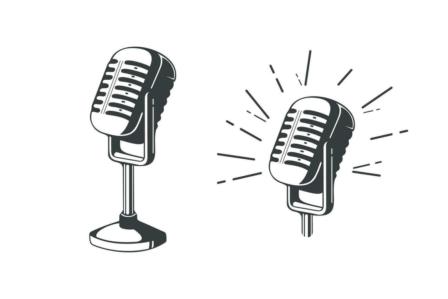 inhoud podcast microfoon logo icoon vector