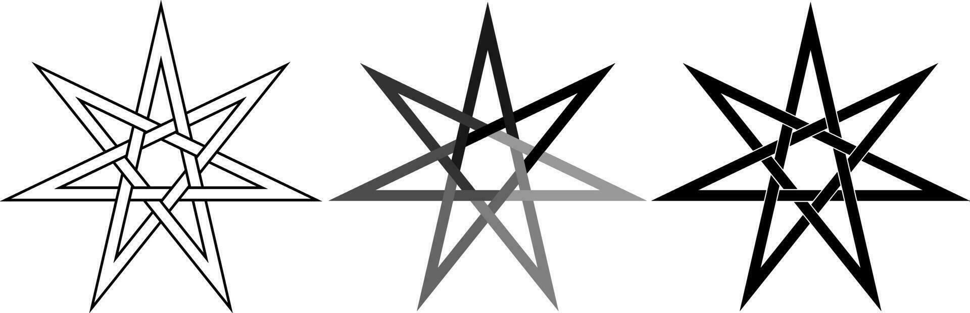 heptagram of zeven punt ster icoon reeks vector