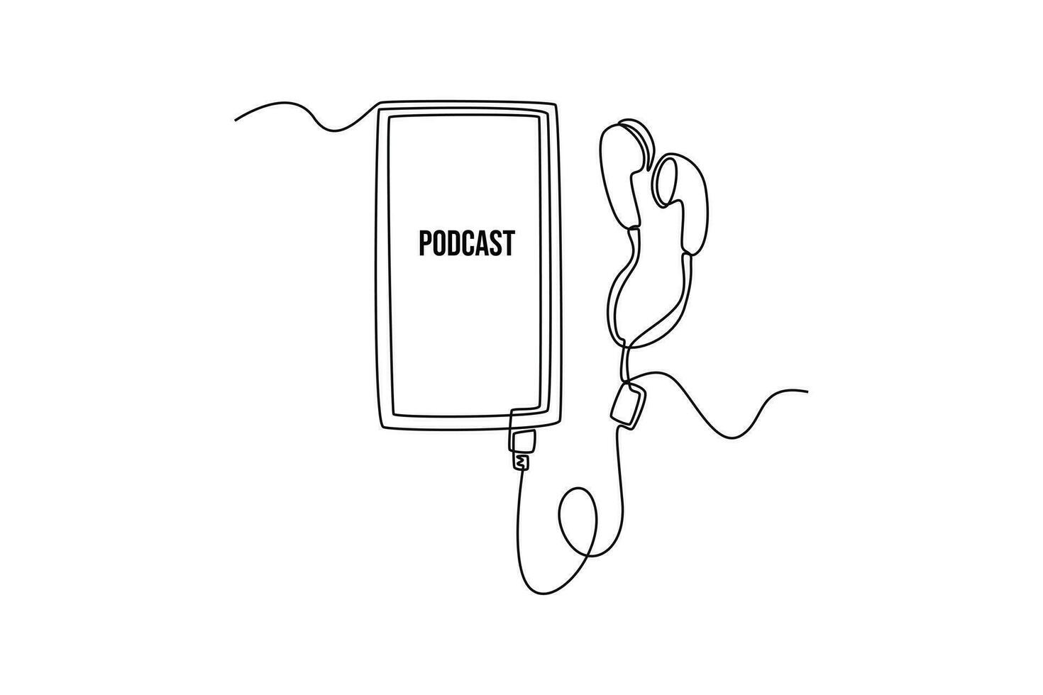 single een lijn tekening podcast concept. doorlopend lijn trek ontwerp grafisch vector illustratie.