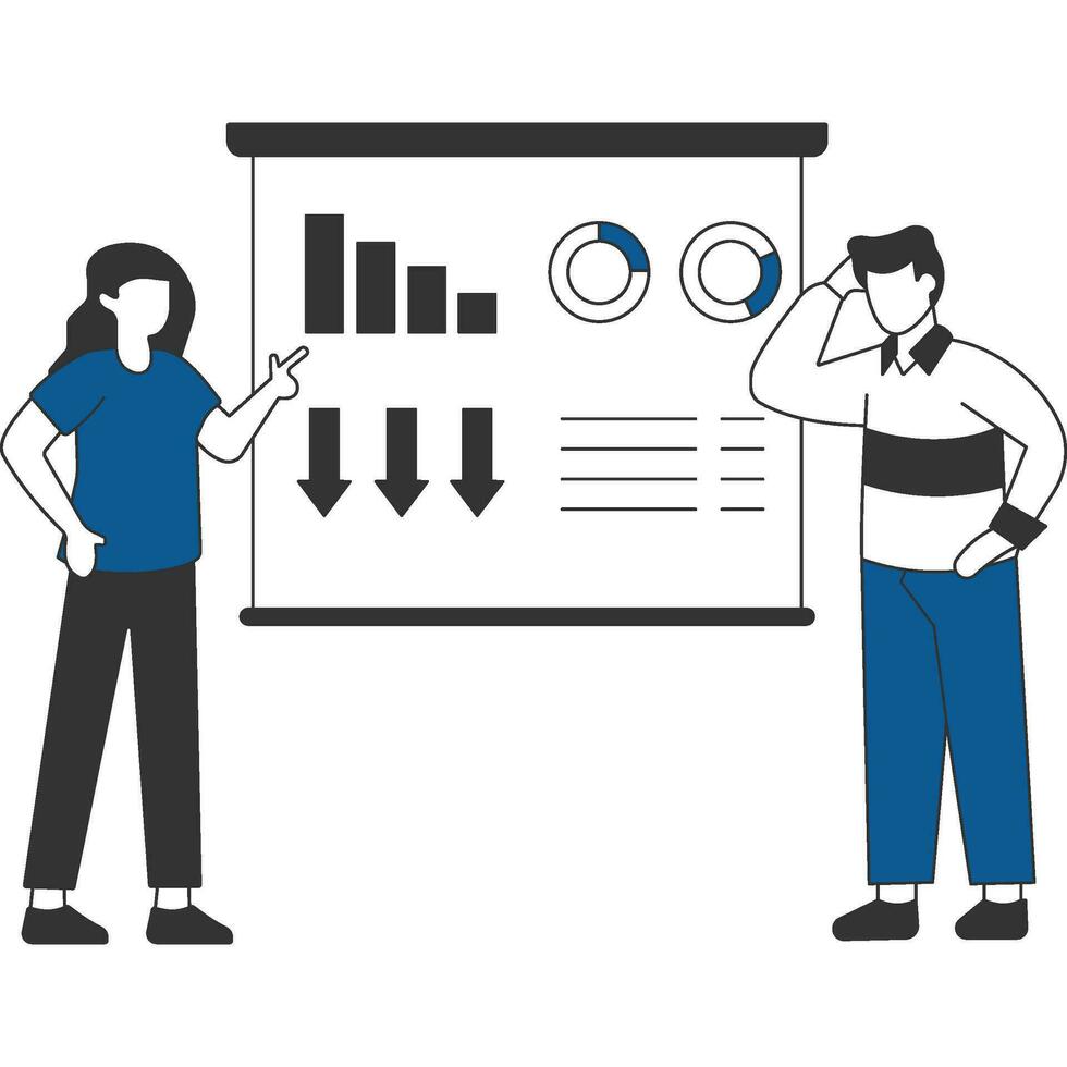 afzet werknemer analyseren markt illustratie vector