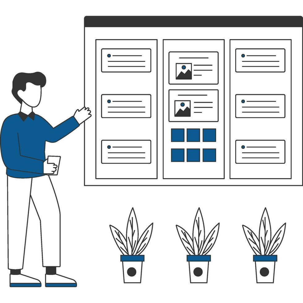 medewerkers aan het doen planning van werk illustratie vector