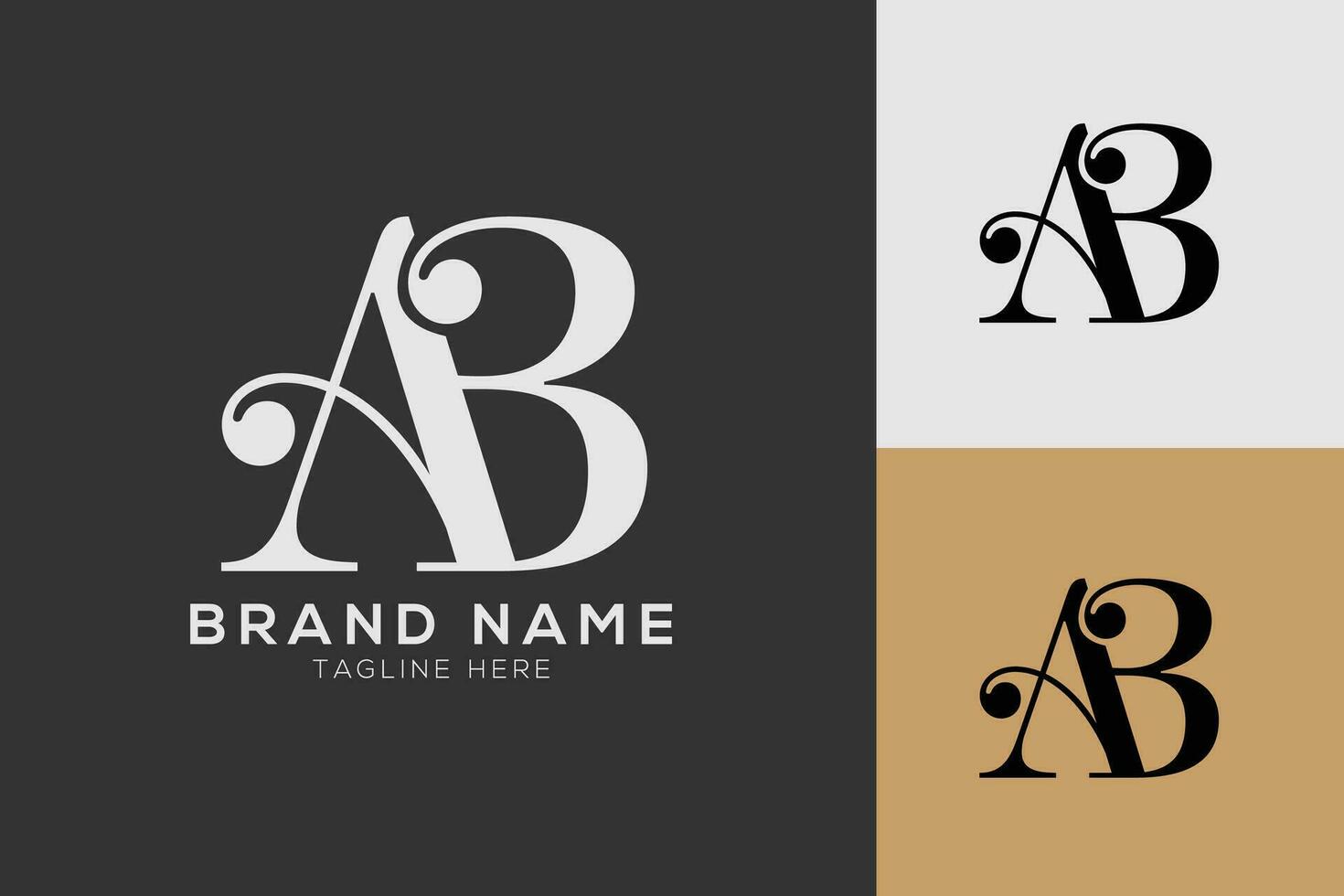 ab brief gecombineerd logo ontwerp monogram vector illustratie