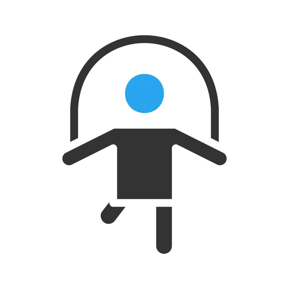 springen touw icoon solide blauw zwart kleur sport symbool illustratie. vector
