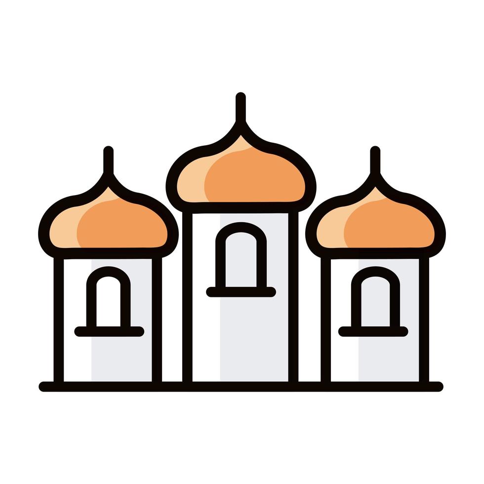 eid mubarak islamitische religieuze moskee heilige lijn en vulpictogram vector
