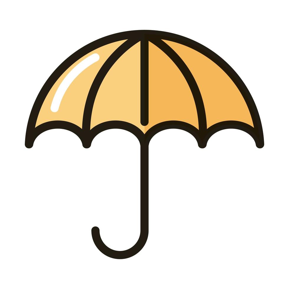 paraplu bescherming weerlijn en vulling stijlicoon vector