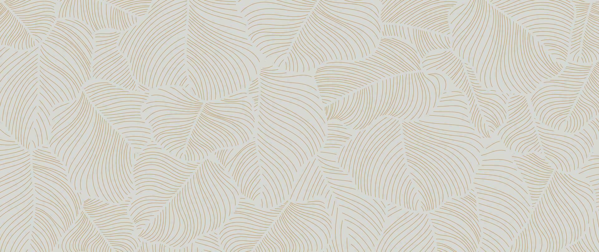 abstract gebladerte lijn kunst vector achtergrond. blad behang van tropisch bladeren, blad tak, planten in hand- getrokken patroon. botanisch oerwoud geïllustreerd voor banier, afdrukken, decoratie, kleding stof.