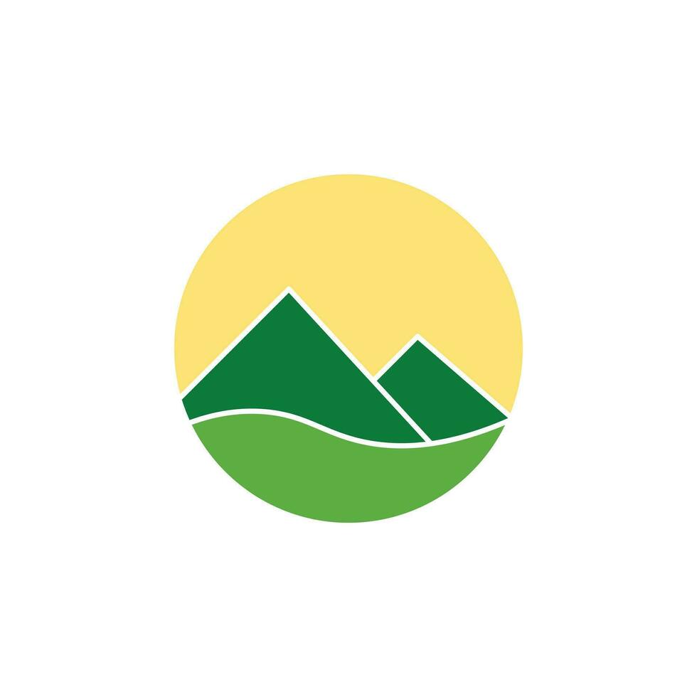 berg natuur logo met minimalistisch ontwerp, natuur illustratie vector