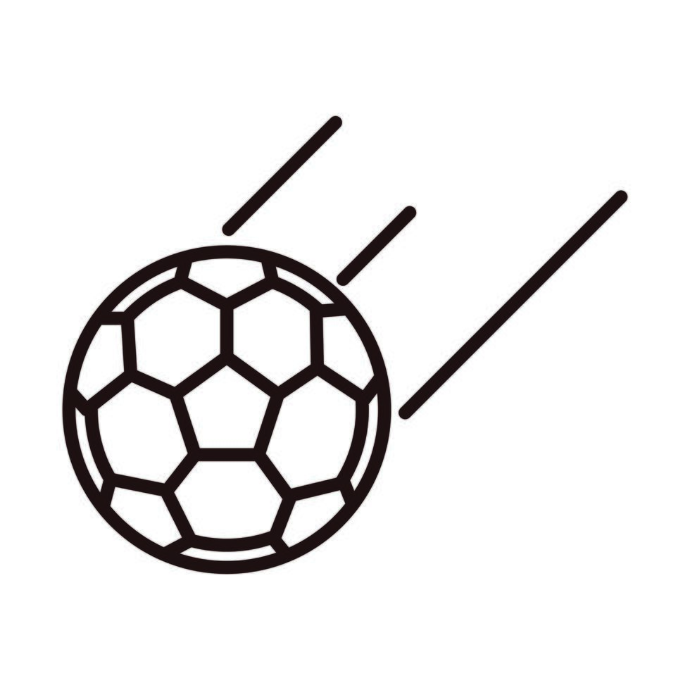 voetbal bal apparatuur sport lijn stijlicoon vector