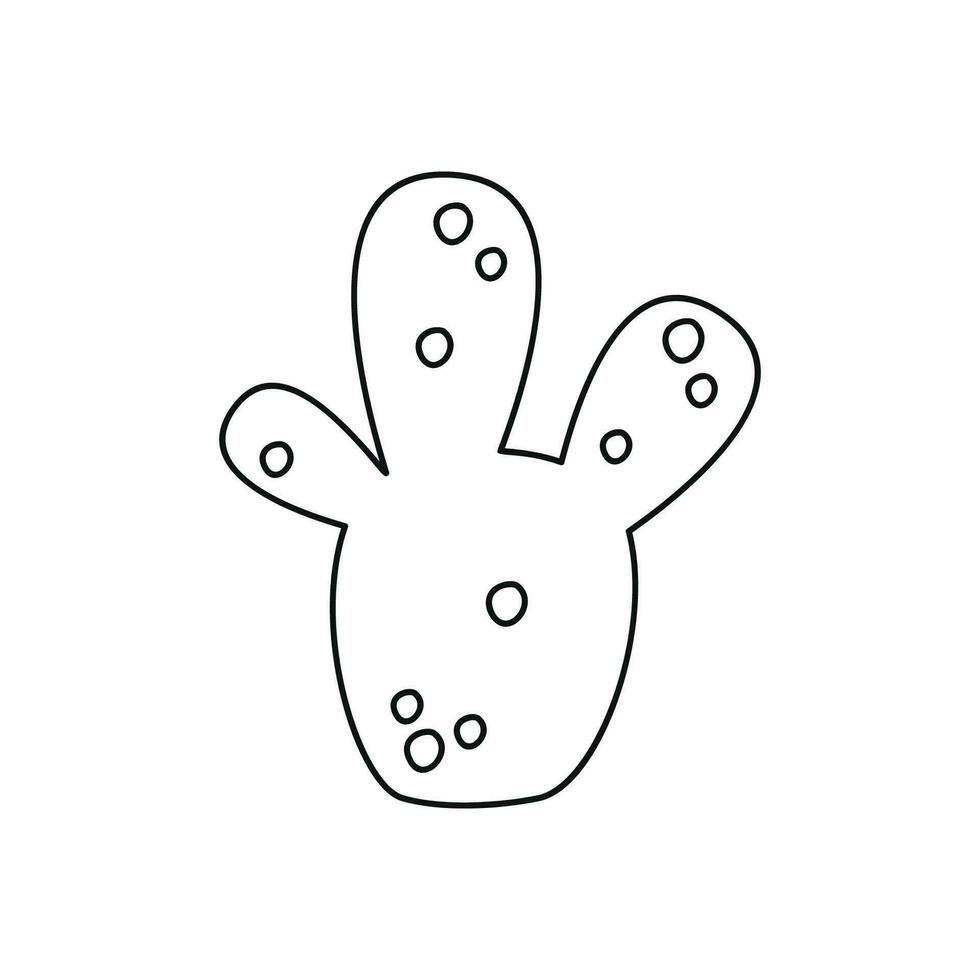 hand- getrokken lineair vector illustratie van een cactus