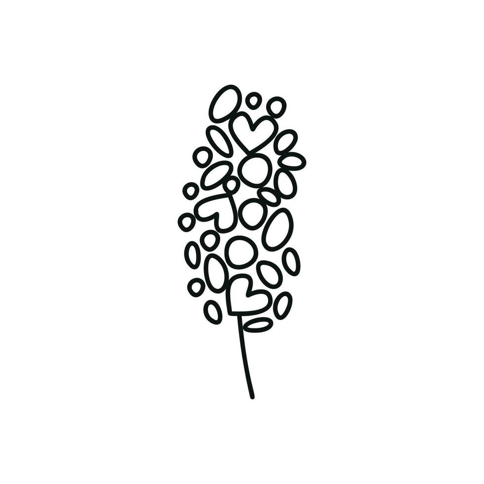hand- getrokken lineair vector illustratie van een bloem