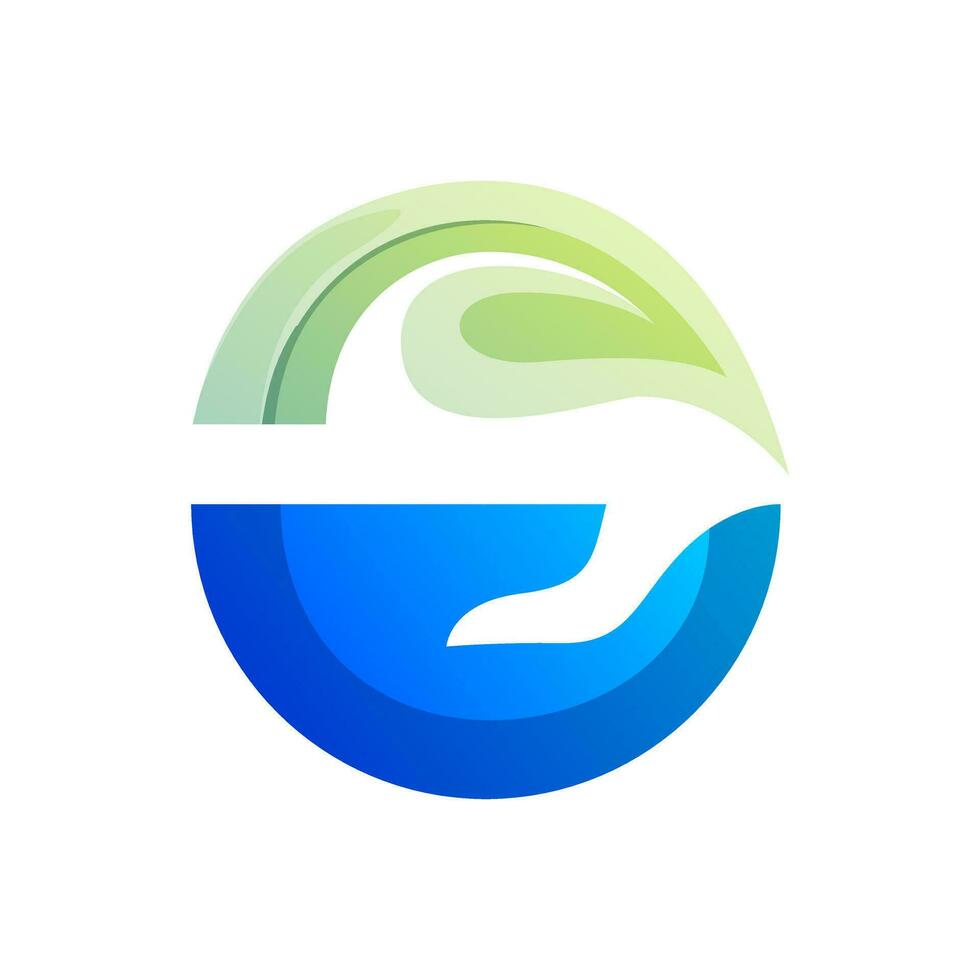 hand- en blad icoon logo ontwerp vector