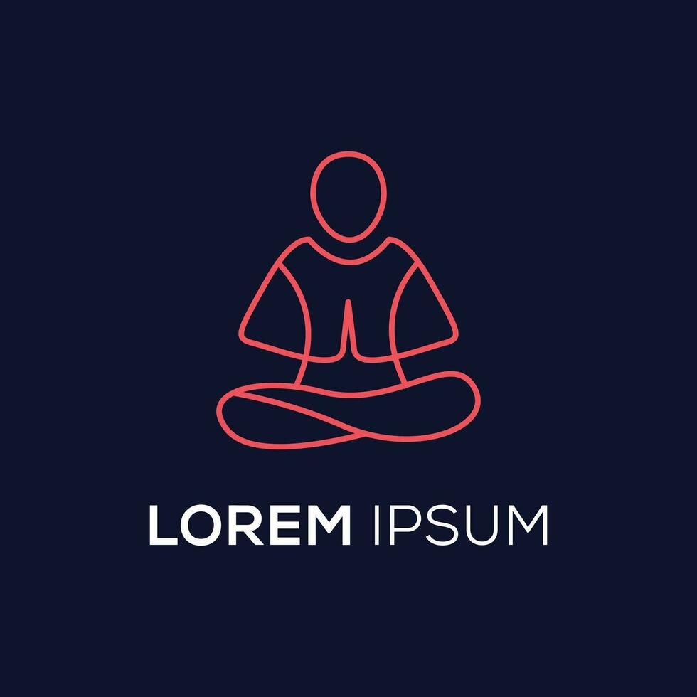 minimalistische yoga poses menselijk lijn kunst logo ontwerp concept. yoga meditatie logo illustratie vector. vector