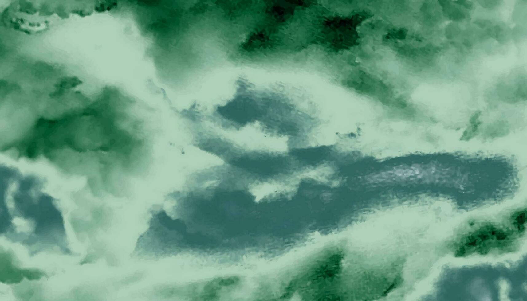 kleurrijk waterverf achtergrond van abstract zonsondergang lucht met gezwollen wolken in helder groen en blauw kleur ontwerp. modern waterverf ontwerp wassen aqua geschilderd structuur dichtbij omhoog, grungy vector