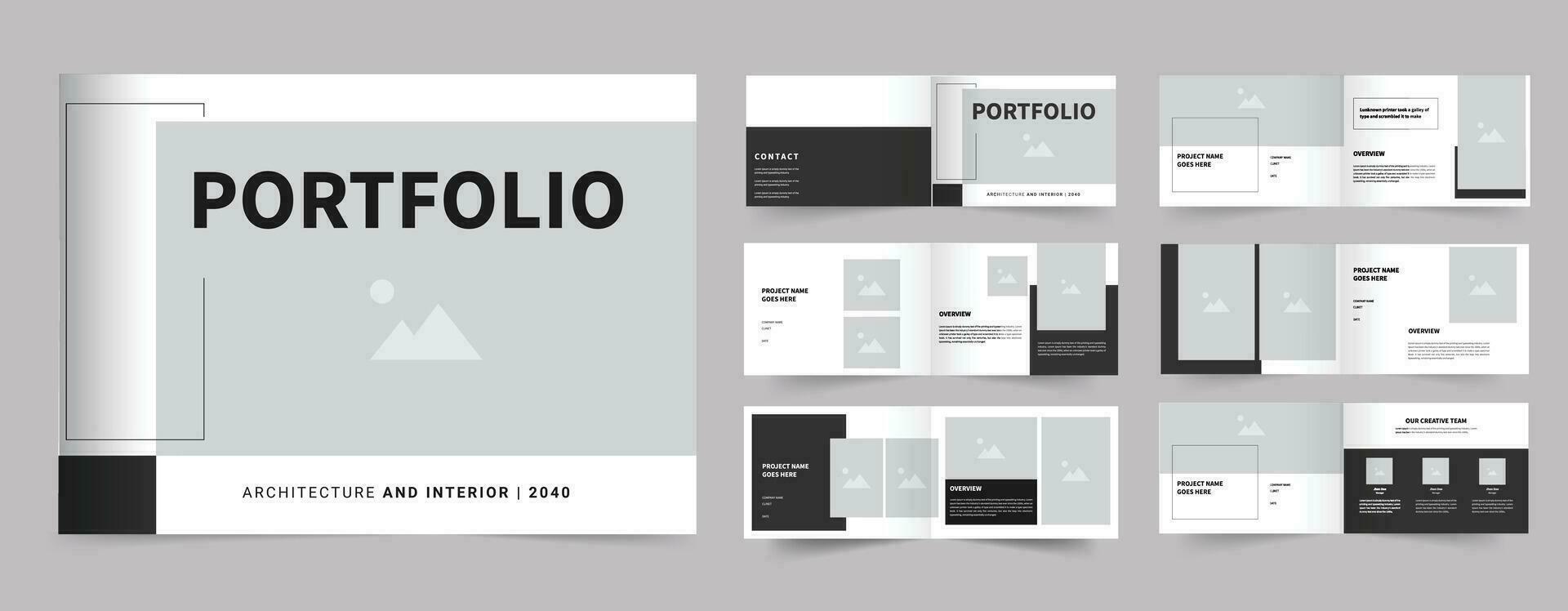 architectuur professioneel portefeuille sjabloon ontwerp lay-out vector